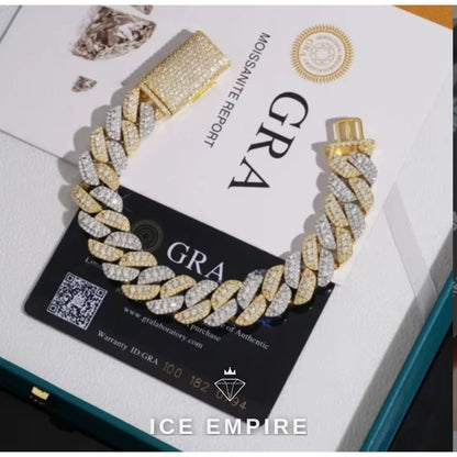 Iced Out Rose Gold Plated Moissanite Cuban Chain