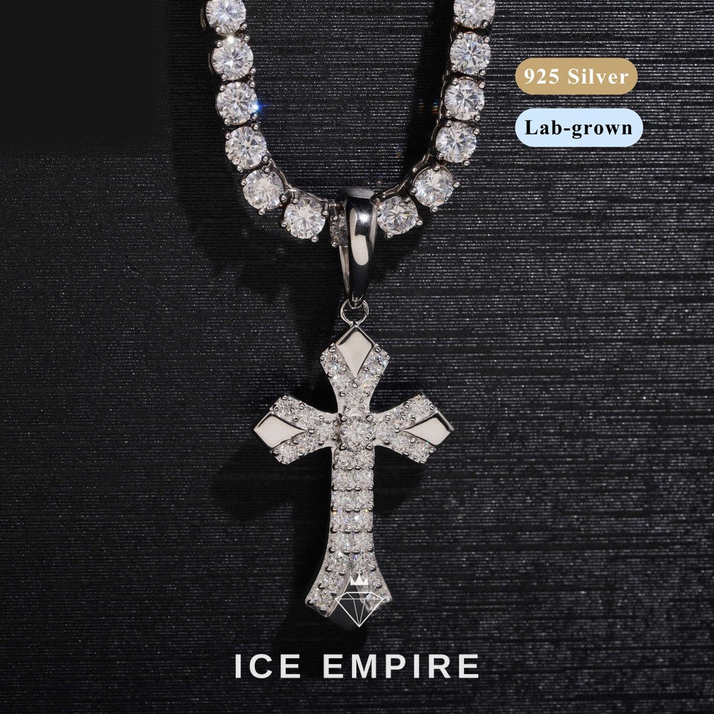 Iced Out Baguette Gold Plated Lab Grown Diamond Pendant