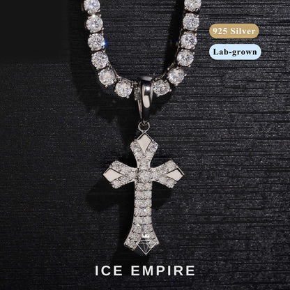 Iced Out Baguette Gold Plated Lab Grown Diamond Pendant