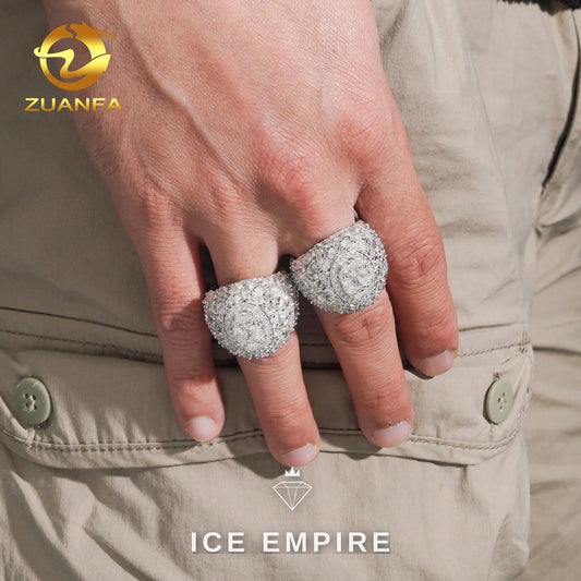 Iced Out Cluster 925 Silver Moissanite Ring