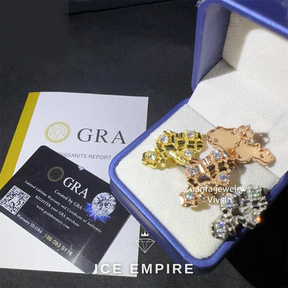 Iced Out 925 Silver Moissanite Earrings