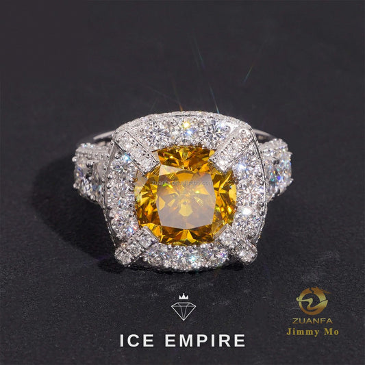 Iced Out Gold Plated Moissanite Wedding Band