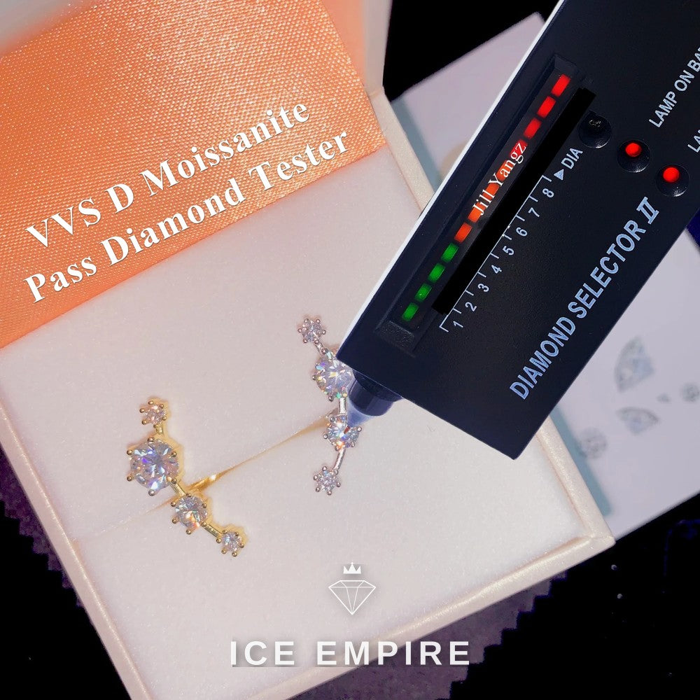 Iced Out 925 Silver Moissanite Earrings