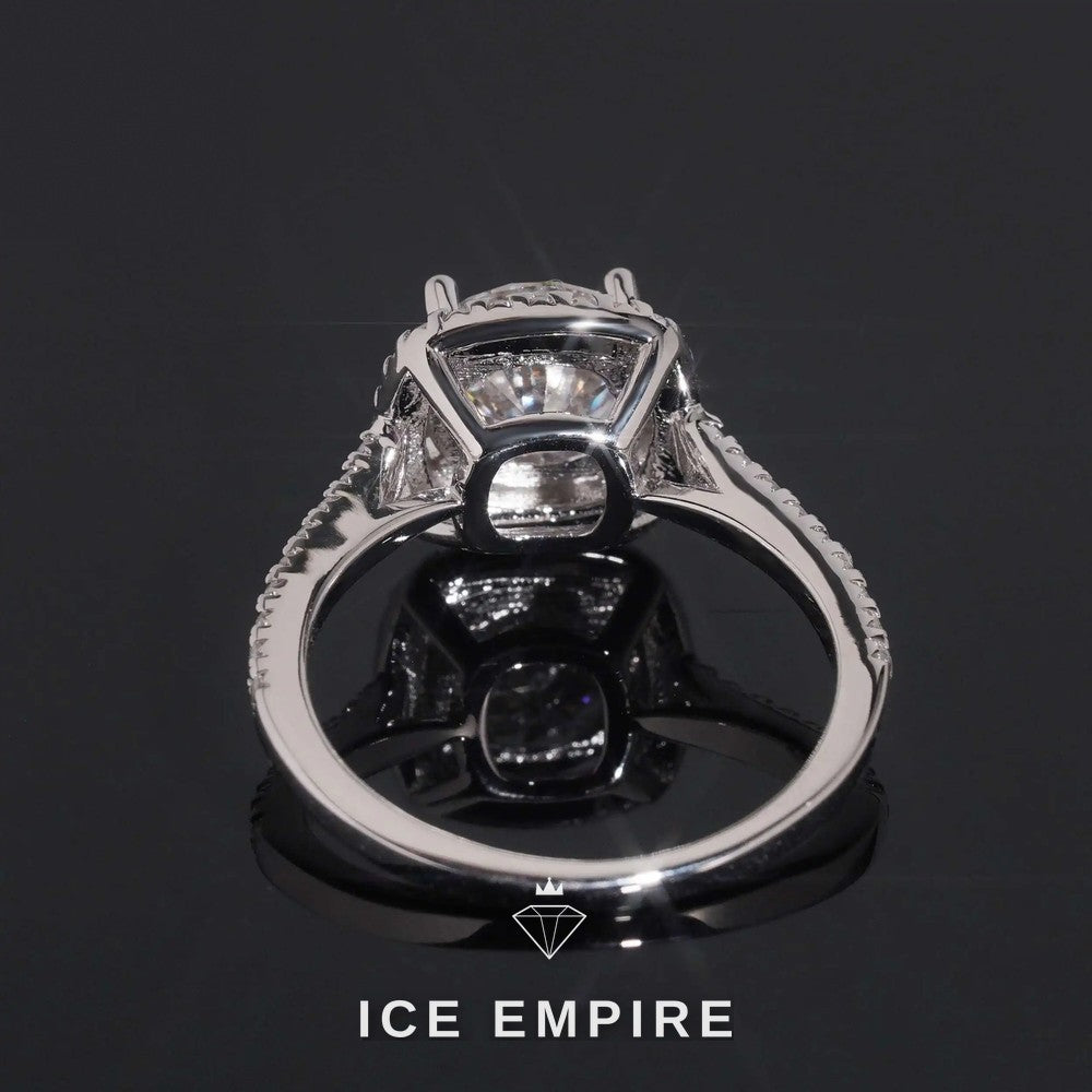 Iced Out Cluster Gold Plated Moissanite Engagement Ring