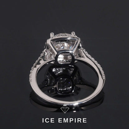 Iced Out Cluster Gold Plated Moissanite Engagement Ring