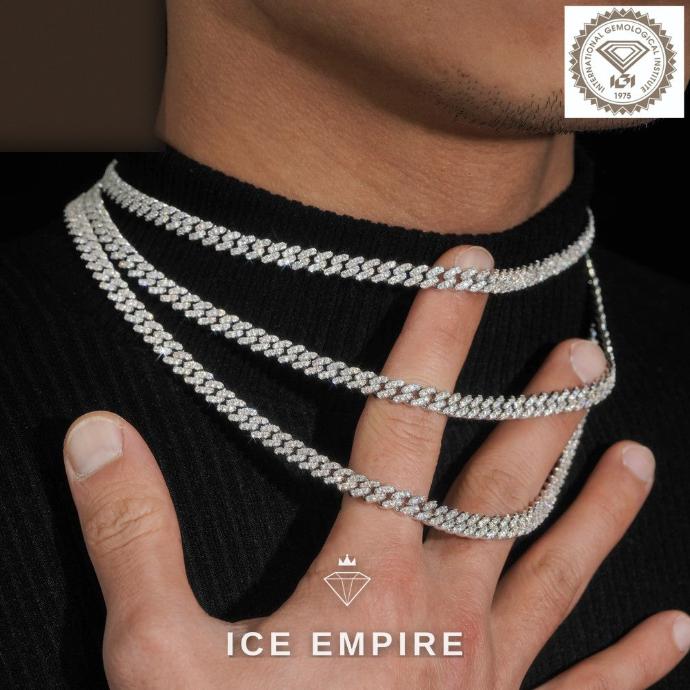 Iced Out Rose Gold Plated Lab Grown Diamond Cuban Chain