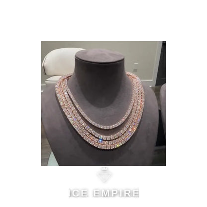 Iced Out Rose Gold Plated Moissanite Cuban Chain