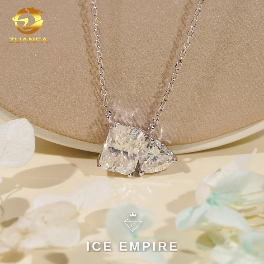 Iced Out Heart 925 Silver Moissanite Pendant