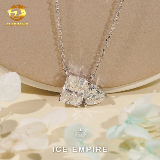 Iced Out Heart 925 Silver Moissanite Pendant