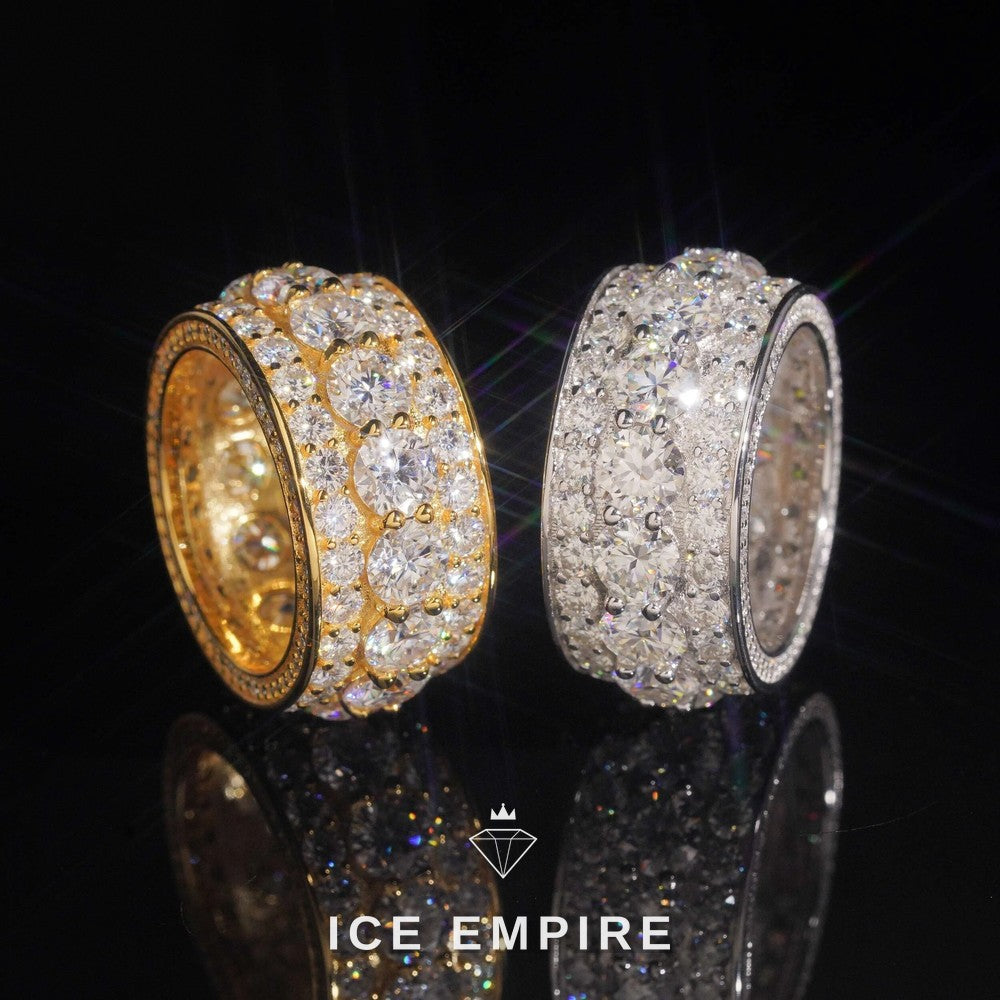 Iced Out 925 Silver Moissanite Ring