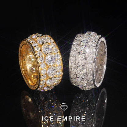 Iced Out 925 Silver Moissanite Ring