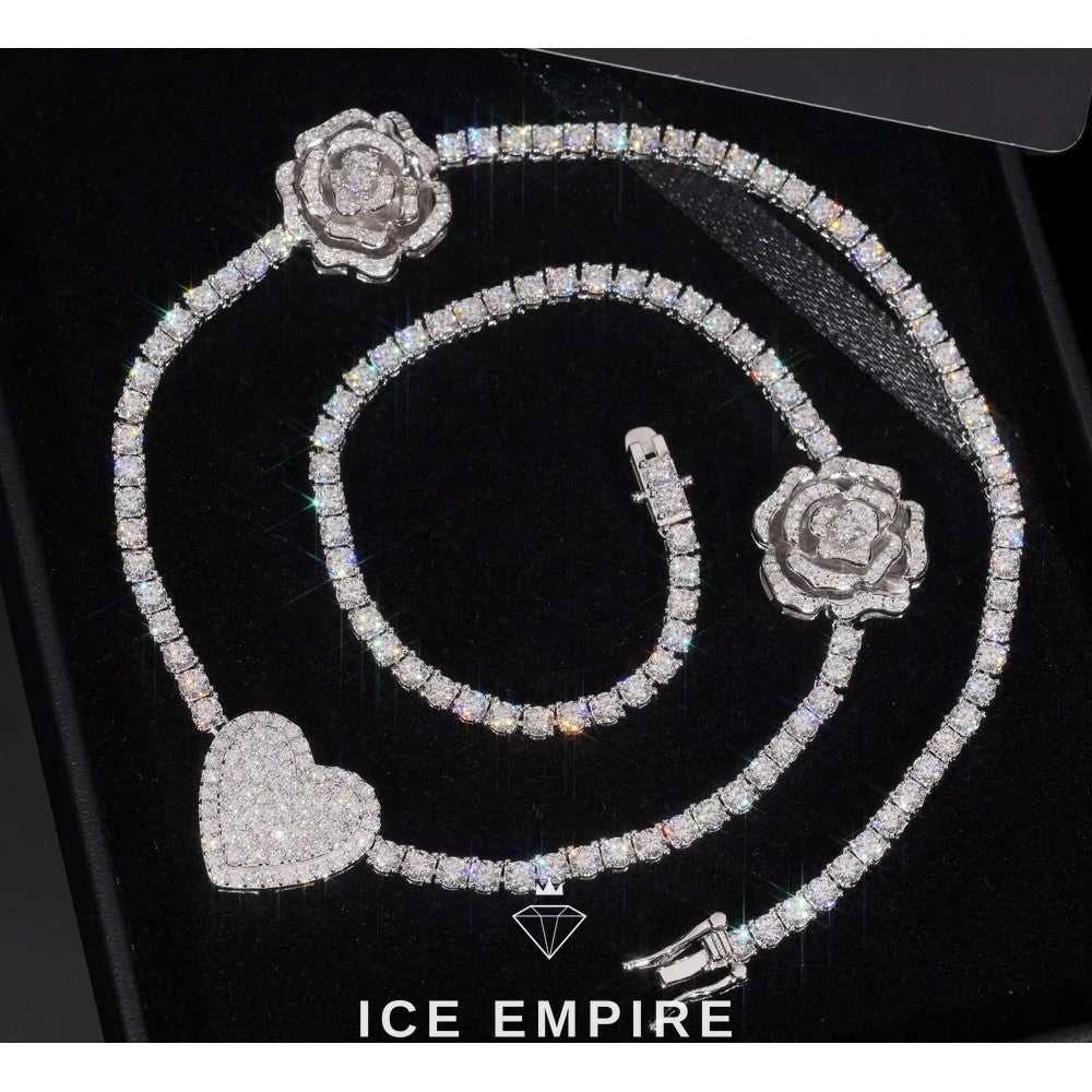 Iced Out Rose Gold Plated Moissanite Cuban Chain