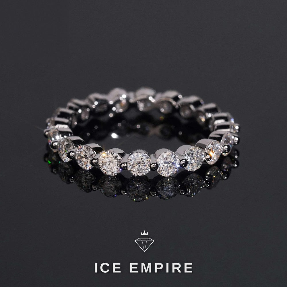 Iced Out 925 Silver Moissanite Ring