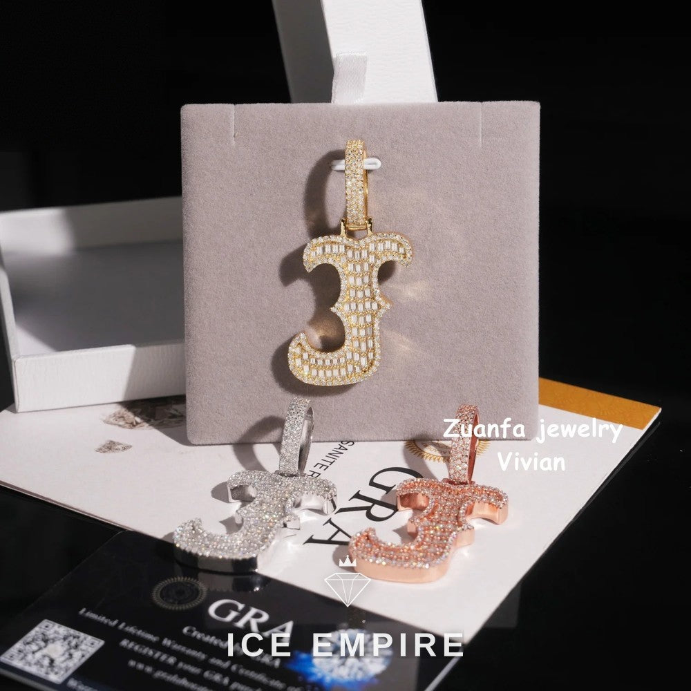 Iced Out 925 Silver Pendant