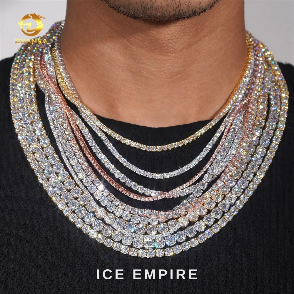 Iced Out Rose Gold Plated Moissanite Cuban Chain