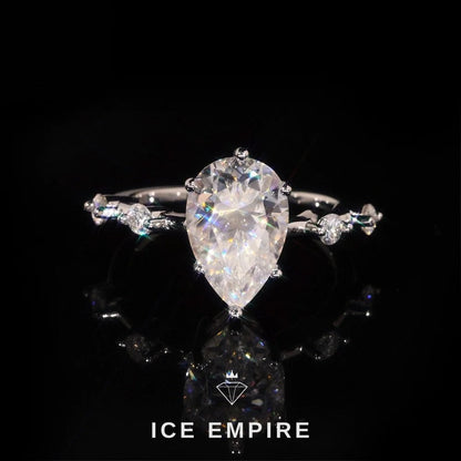 Iced Out 925 Silver Moissanite Engagement Ring