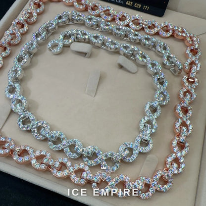Iced Out Rose Gold Plated Moissanite Cuban Chain