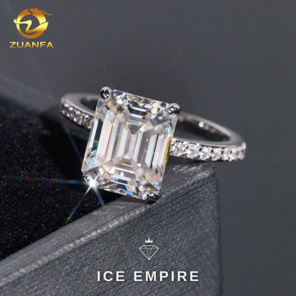 Iced Out 18K Gold Moissanite Wedding Band