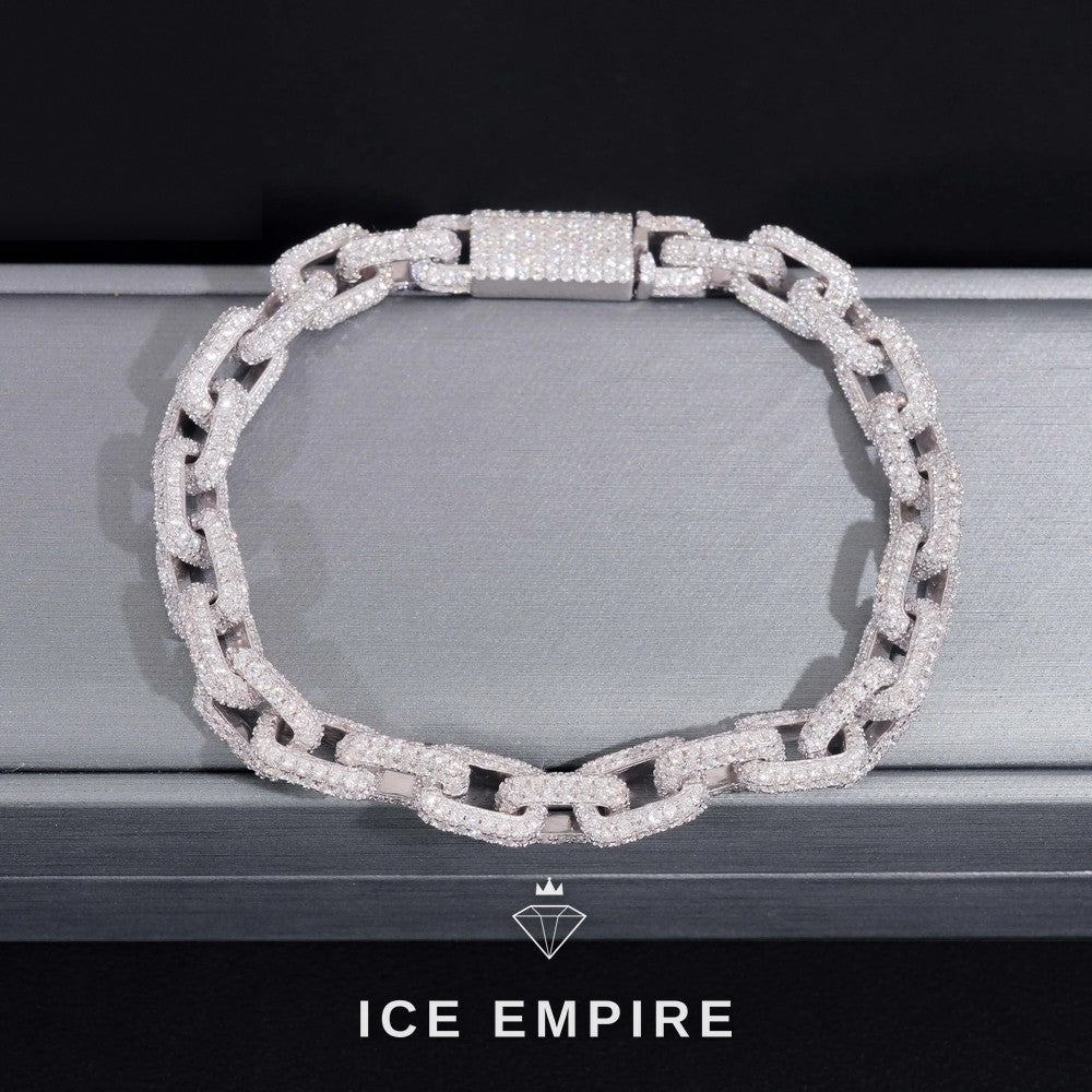 Iced Out 925 Silver Moissanite Cuban Chain
