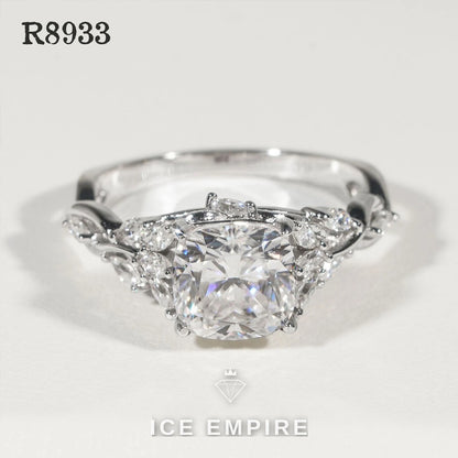 Iced Out 925 Silver Moissanite Engagement Ring