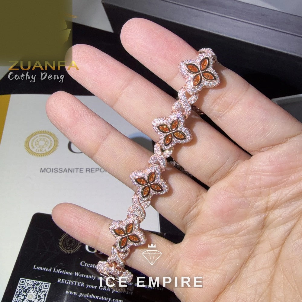 Iced Out 925 Silver Moissanite Cuban Chain