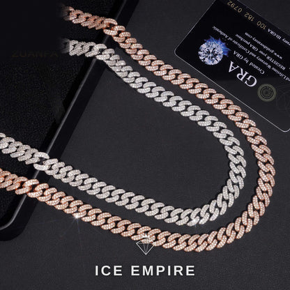 Iced Out Rose Gold Plated Moissanite Cuban Chain