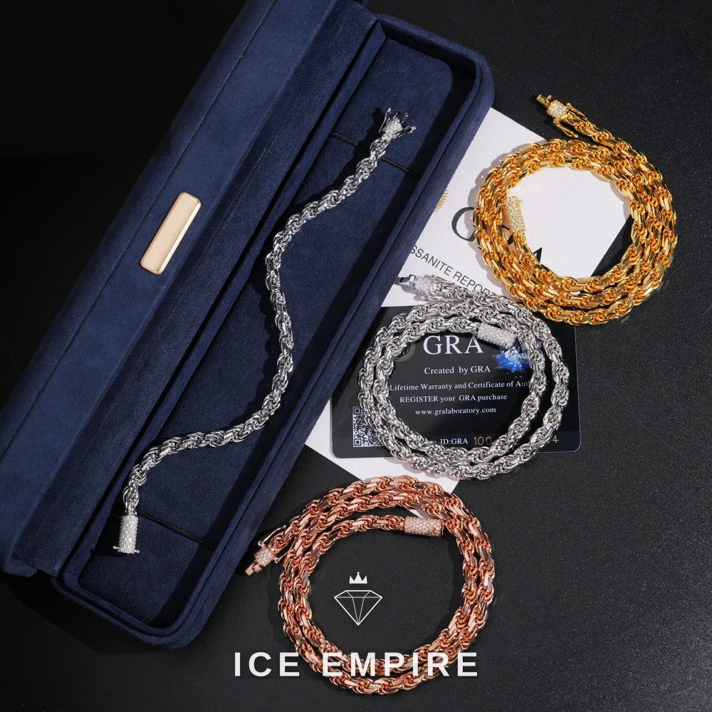 Iced Out Rose Gold Plated Moissanite Cuban Chain