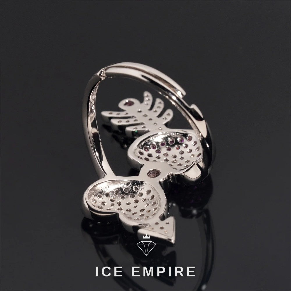 Iced Out Heart 925 Silver Moissanite Ring