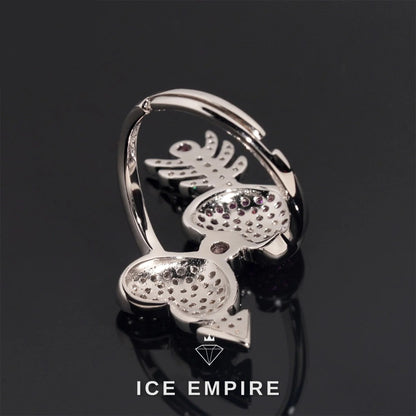 Iced Out Heart 925 Silver Moissanite Ring