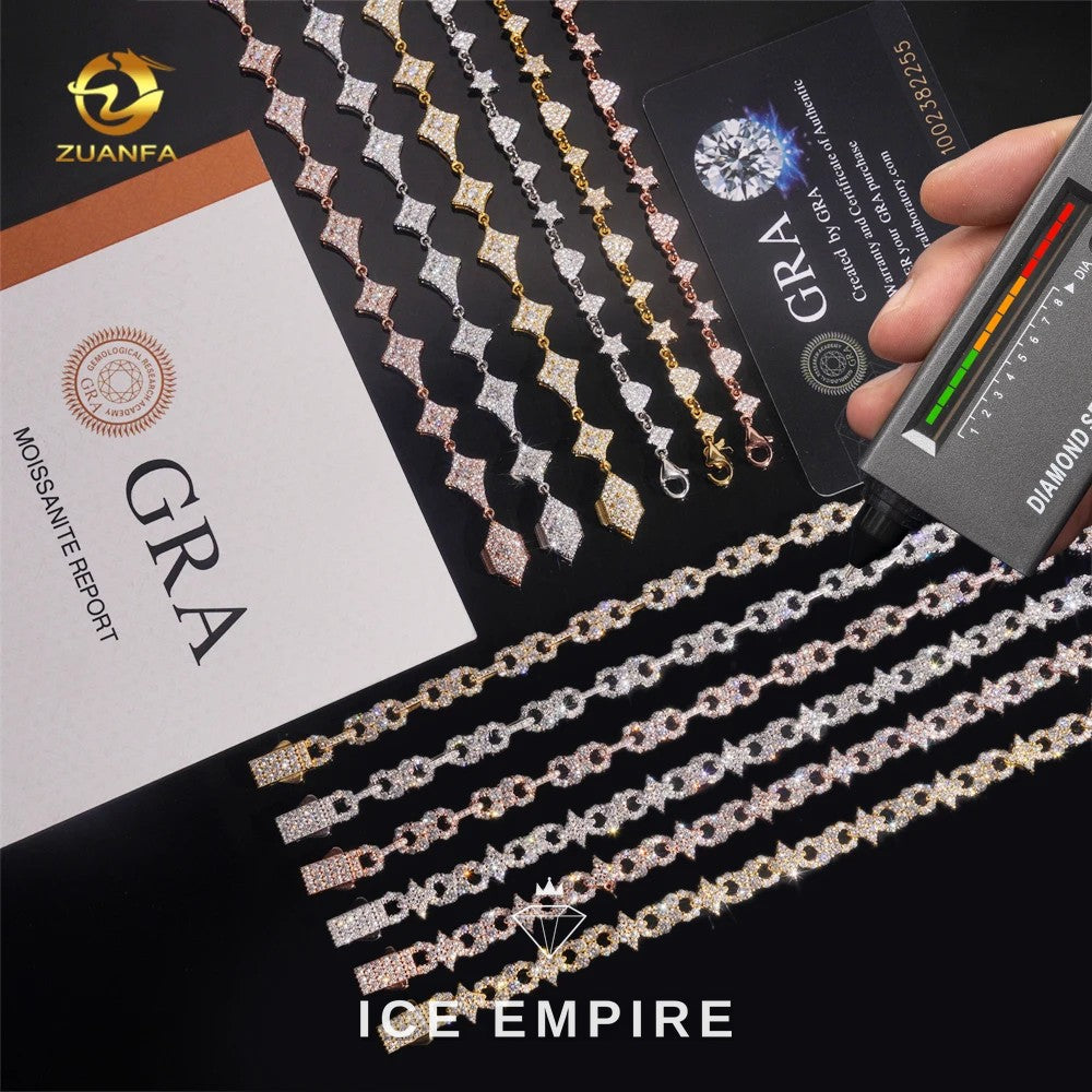 Iced Out Rose Gold Plated Moissanite Cuban Chain