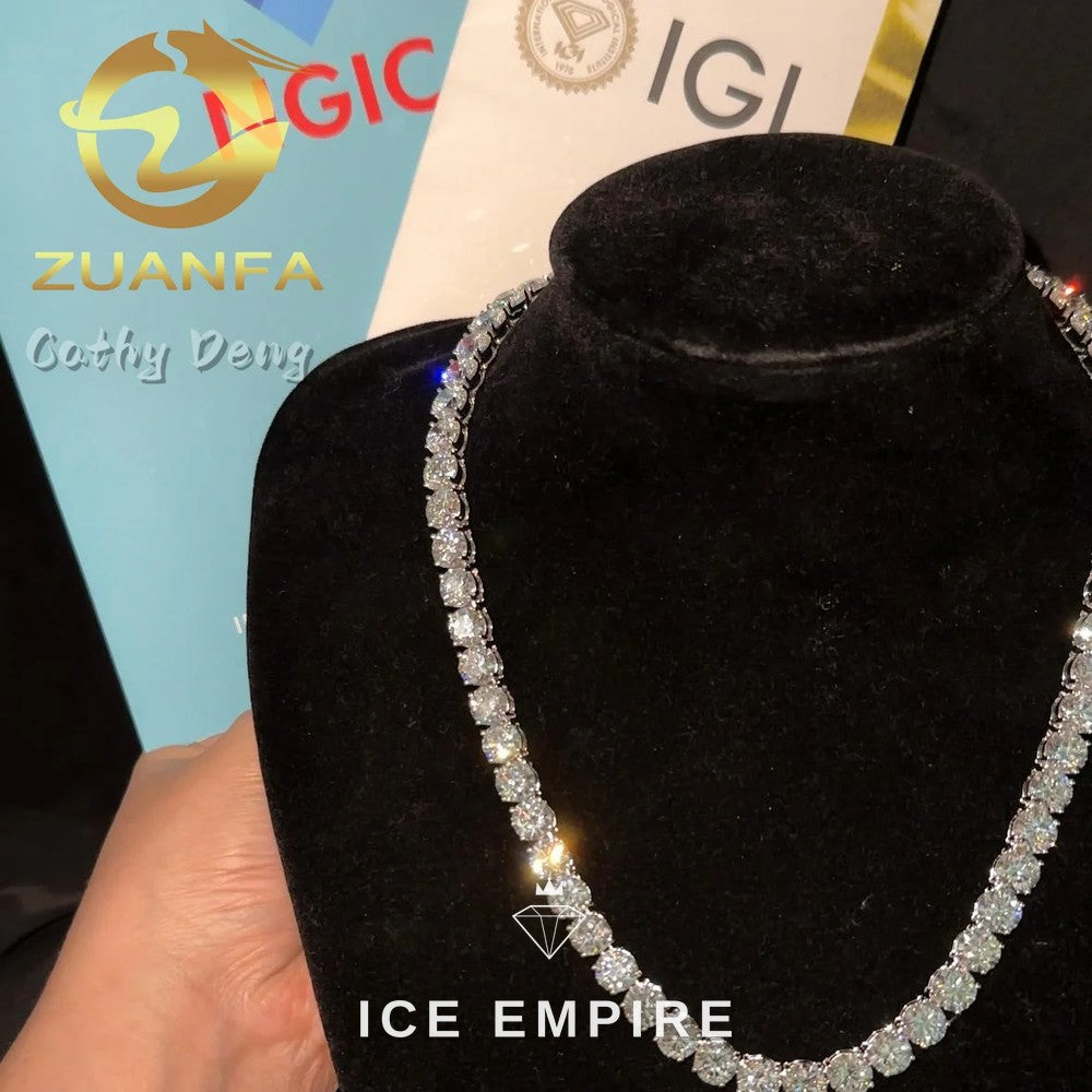 Iced Out 925 Silver Lab Grown Diamond Cuban Chain