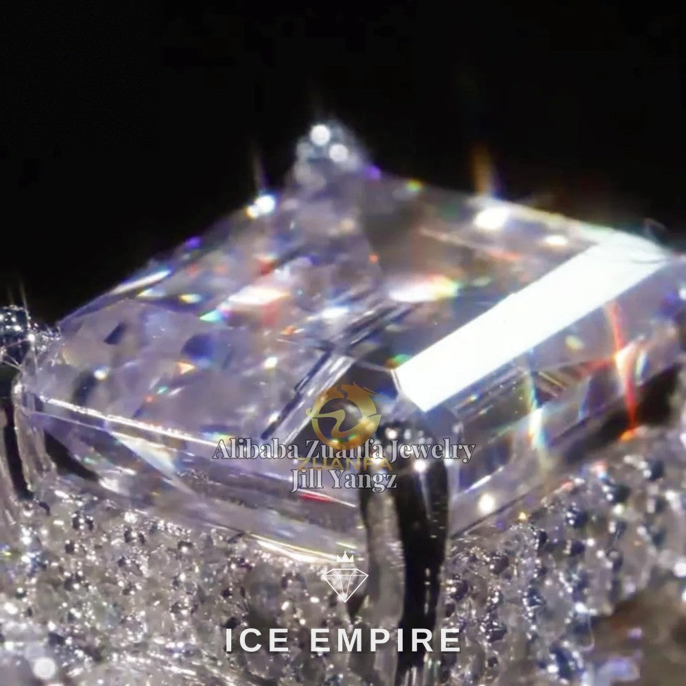 Iced Out Rose Gold Plated Moissanite Wedding Band
