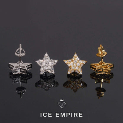 Iced Out Baguette 925 Silver Moissanite Stud Earrings
