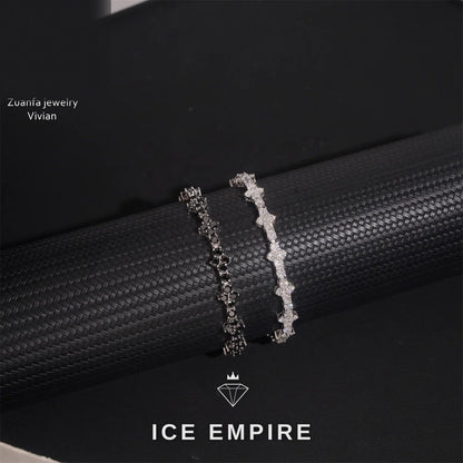 Iced Out Rose Gold Plated Moissanite Tennis Chain