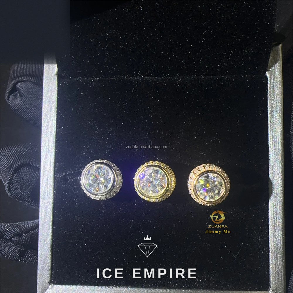 Iced Out Rose Gold Plated Moissanite Stud Earrings
