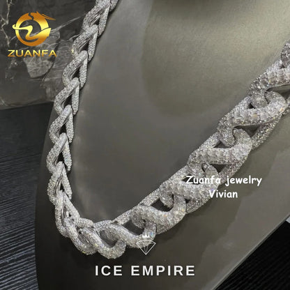 Iced Out Rose Gold Plated Moissanite Cuban Chain