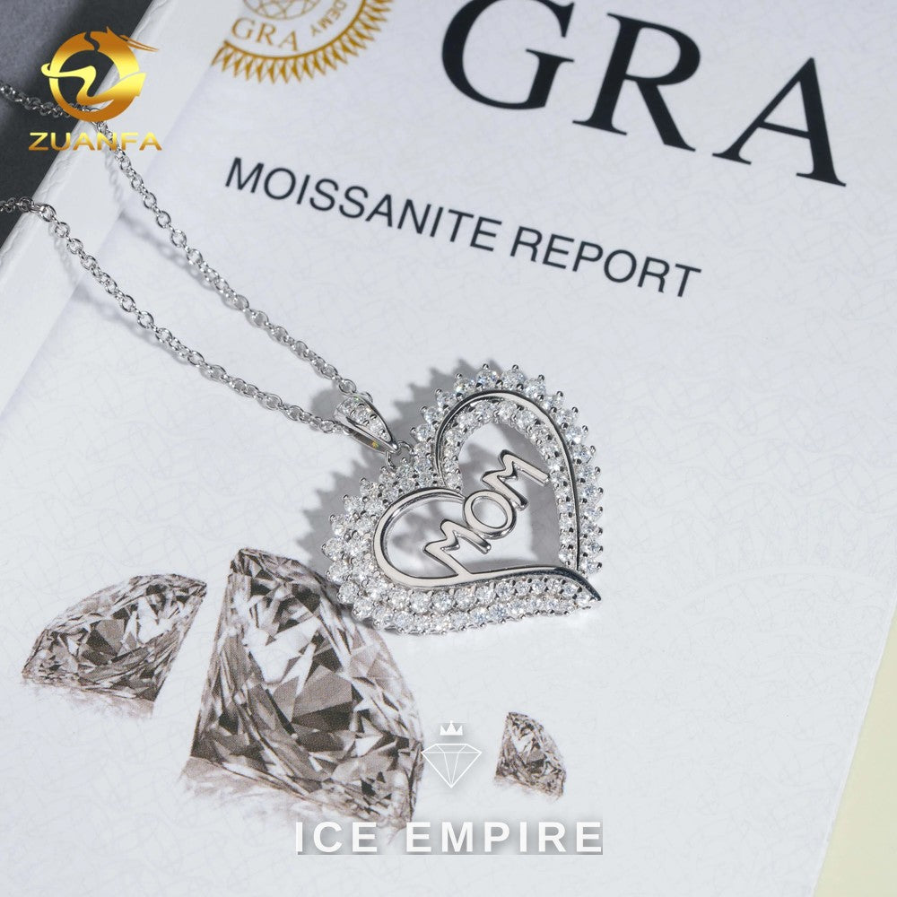Iced Out Heart Rose Gold Plated Moissanite Cuban Chain