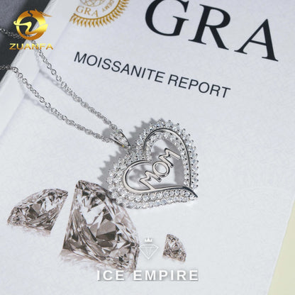 Iced Out Heart Rose Gold Plated Moissanite Cuban Chain