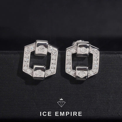 Iced Out 14K Gold Moissanite Stud Earrings