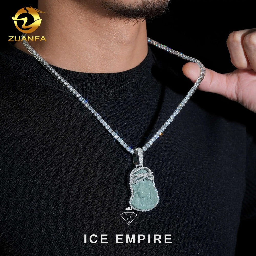 Iced Out Rose Gold Plated Moissanite Pendant