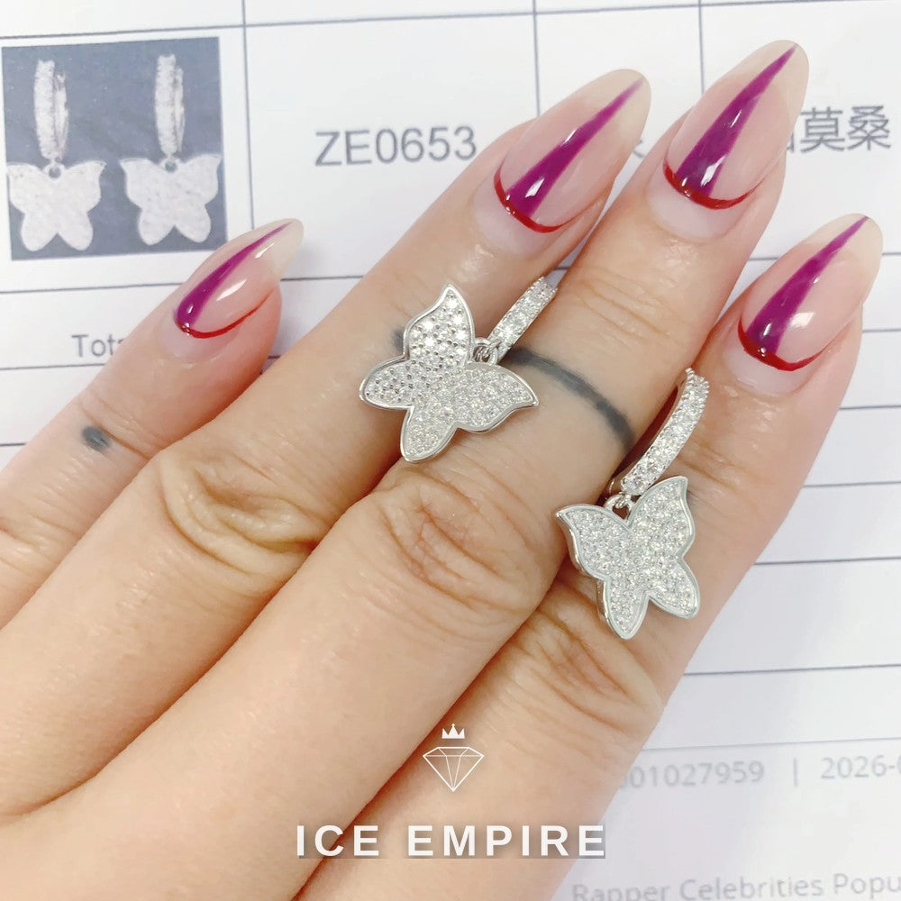 Iced Out 925 Silver Moissanite Stud Earrings