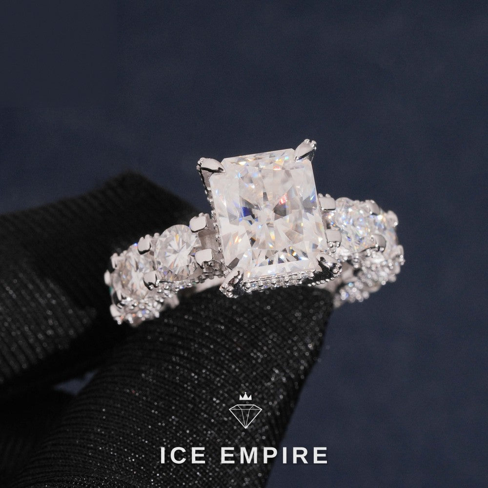 Iced Out Rose Gold Plated Moissanite Ring