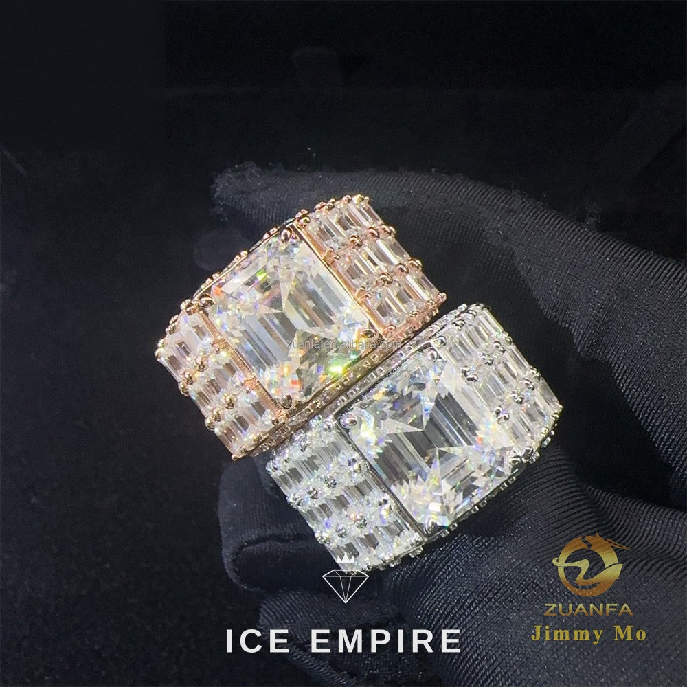 Iced Out Rose Gold Plated Moissanite Ring