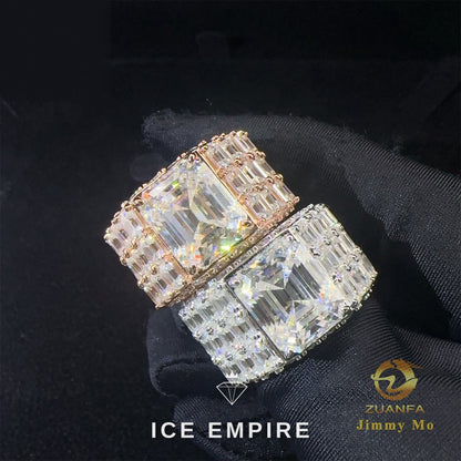 Iced Out Rose Gold Plated Moissanite Ring