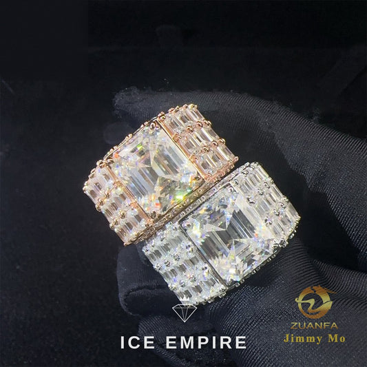 Iced Out Rose Gold Plated Moissanite Ring