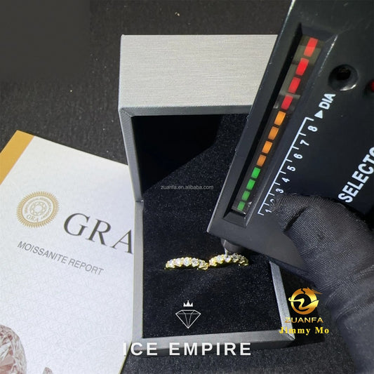 Iced Out Gold Plated Moissanite Hoop Earrings