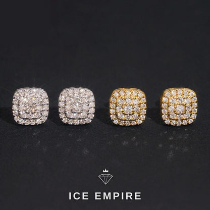 Iced Out Rose Gold Plated Moissanite Stud Earrings