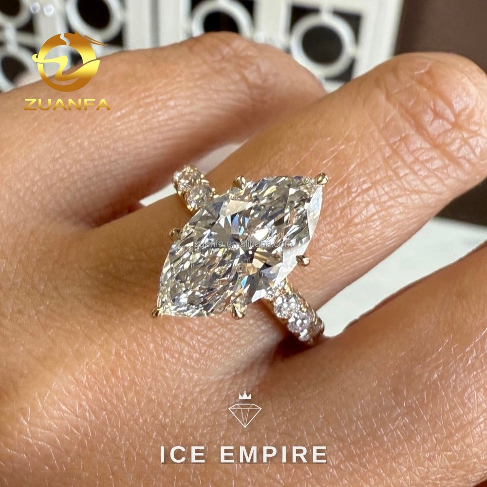 Iced Out 10K Gold Lab Grown Diamond Engagement Ring