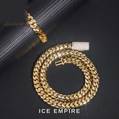 Iced Out Rose Gold Plated Moissanite Cuban Chain