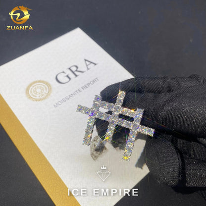 Iced Out Cross Rose Gold Plated Moissanite Pendant